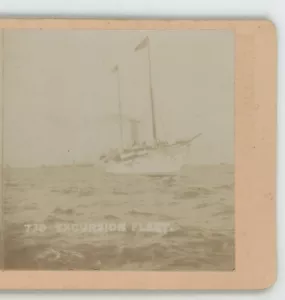 Excursion Fleet Boat at Sea Stereoview - Picture 1 of 4