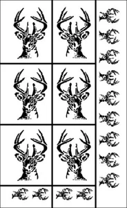 Armour RUB N ETCH Glass Etching Stencil Sheet ~ Deer Buck WhiteTailed - Picture 1 of 1