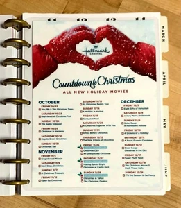 Hallmark Christmas Holiday Movie List 2021 Dashboard for use with HAPPY Planner - Picture 1 of 3