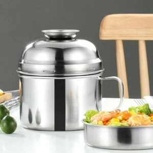 304 Stainless Steel Lunch Box 2 Layers Leak-Proof Food Container Dinnerware Chic - Picture 1 of 11