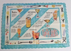 1966 cocktails table place mat paper - Picture 1 of 1