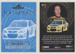 2013 Press Pass Ignite Top Speed Color Proof Cyan Paul Menard #64