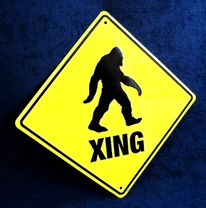 SASQUATCH Xing - *US MADE* Embossed Metal Sign - Man Cave Garage Shop Bar Decor - Picture 1 of 9