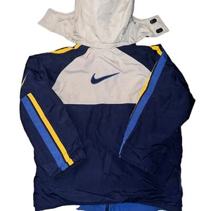 Vintage y2k 90s blue Nike Center Swoosh Winter reversible coat Boys 14-16 - Picture 1 of 8