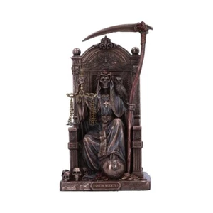 Santa Muerte's Thron antike kalt gegossene Bronze grimmige Sensensenmannstatue von Veronese. - Bild 1 von 7