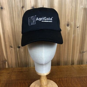 Cappello regolabile nuovo senza etichette Agrigold nero con goffratura argento agricoltore semi di mais trattore - Foto 1 di 9