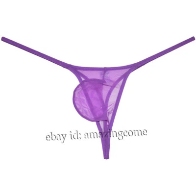 Men's Liquid Stretch Micro Thong Underwear See-through Mesh G Strings Colors  - Image 1 of 4