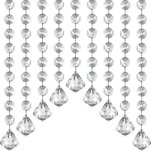 33Ft Crystal Garland Strands, Hanging Crystal Beads Strings Decorations for Cent - Picture 1 of 12