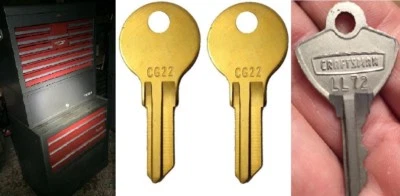 2 KEYS CRAFTSMAN TOOL BOX LL1-LL225 (LL001-LL225 & LL1W-LL225W & LL1H-LL225H)KEY