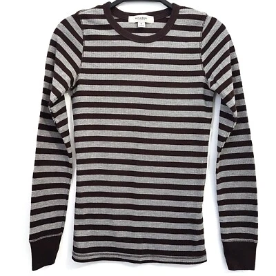 Top Active Basic Mujer Marrón/Gris Rayas Manga Larga - Talla S Foto 1 de 4