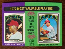 1975 Topps Baseball Card #210 Rich Allen Johnny Bench 1972 MVP's NRMT