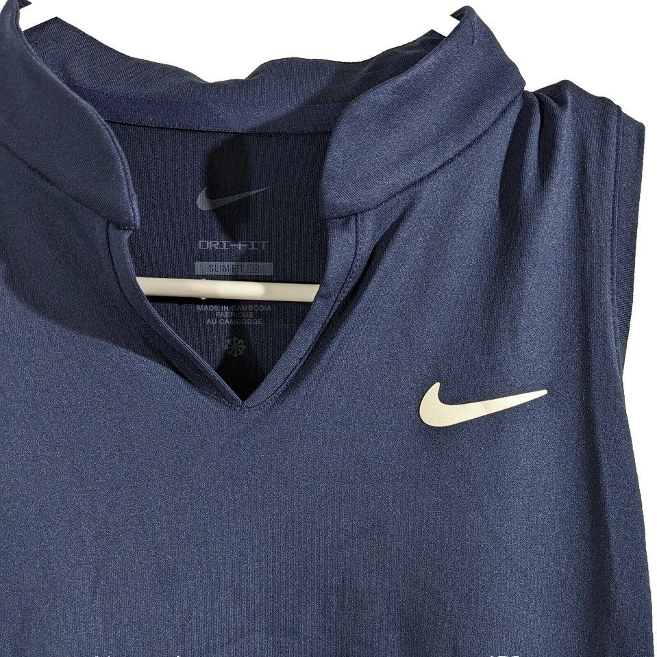 Nike Court Dri-FIT Victory Sleeveless Tennis Dress Womens M Navy DV3490-419