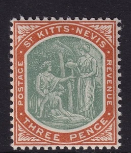 ST.KITTS & NEVIS-1903 3d Deep Green & Orange Sg 5 UNMOUNTED MINT - Picture 1 of 2
