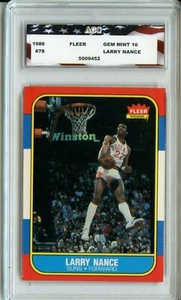 1986 Fleer Basketball #78 Larry Nance AGC 10 Gem Mint Phoenix Suns - Picture 1 of 2