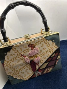 Zigarrenkiste Geldbörse Fashion Nova Latte Perlen Faux Bambus Griff - Bild 1 von 11