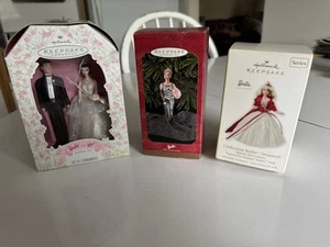 LOT 3 HALLMARK KEEPSAKE BARBIE ORNAMENTS - Wedding Day Celebration 2010 40th Ann - Picture 1 of 7
