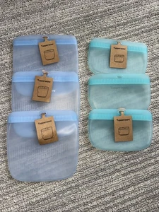 Lotto 6 Tupperware Microonde Safe Ultimate Silicone Slim Bag Set NUOVO - Foto 1 di 4