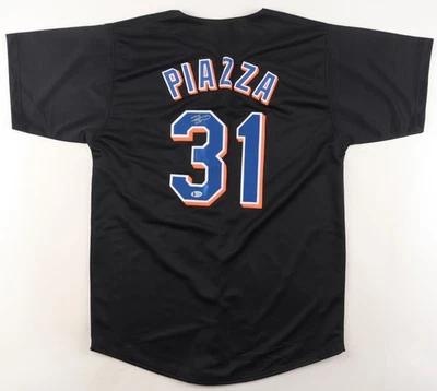Mike Piazza Signed New York Mets Jersey (Beckett) 1993 Rookie of Year/ Catcher - Image 1 of 4