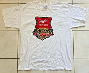 Vintage 2004 Gildan Miller High Life Racing T-Shirt Mens XL White Beer Promo - Picture 1 of 6