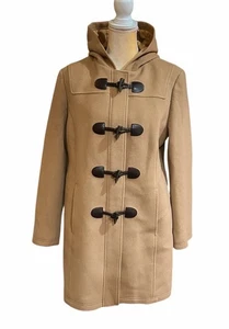 L.L. Bean Classic Wool Duffel Coat Bellandi Hooded Toggle Camel Women’s 12 Reg - Picture 1 of 14