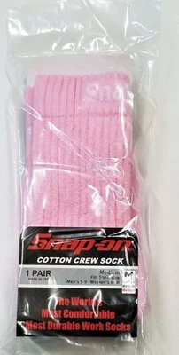 Women's Pink Snap On Tools CREW Socks Medium Made USA - Image 1 of 2