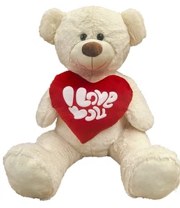 XXL Teddybär mit Herz I love you ca. 120 cm - 98263 - Bild 1 von 3