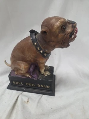 Vintage Original Book Of Knowledge Bull Dog Cast Iron Mechanical Bank Works - Image 1 of 4