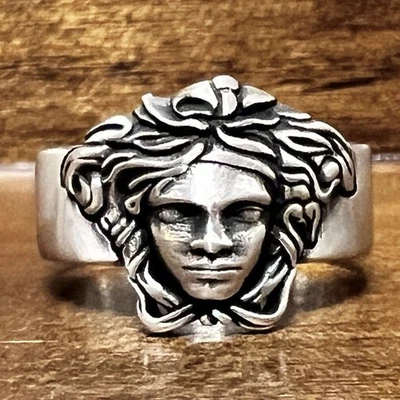 Medusa Face Head Ring Sterling Silver 925 Men and Unisex Size 12.5 - Image 1 of 4