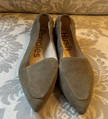 Mocasín Hush Puppies Punta Avellana Pisos - Talla 7 Verde Oliva Excelente Estado  Foto 1 de 4