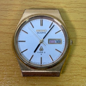 SEIKO TYPE 2 8223-8090 GOLD Vintage QUARTZ Men's Watch From Japan - Picture 1 of 6