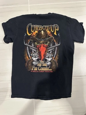 Cowboy Up Western Skull Graphic Shirt Size M Short Sleeve - Image 1 of 4