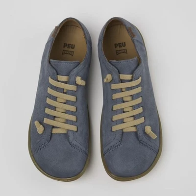 CAMPER Peu Flat Sneakers Shoes Womens Size 37 6.5 7 Blue Nubuck NEW - Image 1 of 4