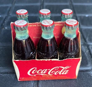 ** DE COLECCIÓN - KEM Fabricación Hecho en EE. UU. - Años 60 - Coca Cola MINIATURA PAQUETE DE 6 * - Imagen 1 de 13