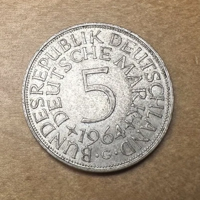 1964 G Germany - Federal Republic 5 Deutsche Mark  Silver Coin - Image 1 of 2