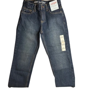 Cat & Jack Relaxed Straight Adjustable Waist Dark Wash Jeans Size 7 - Picture 1 of 7