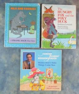 Vintage Lot of 3 Mister Rogers, Milk and Cookies, Hungry Fox and Foxy Duck Books - Picture 1 of 4