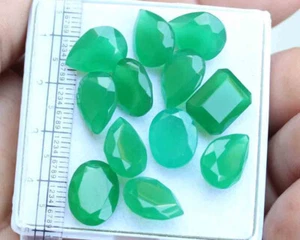 Wholesale 48.20 Ct Faceted Cut Natural Green Jade Loose Gemstone Lot - Picture 1 of 3