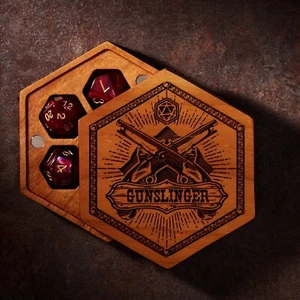 Gunslinger | Dice Box DnD | NETURAL CHERRY WOOD | Dice Vault | DnD Dice Set - Picture 1 of 5