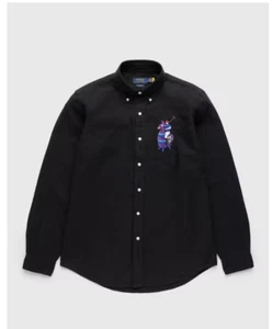 Polo Ralph Lauren uomo nera x Fortnite vestibilità classica manica a L £255 - Foto 1 di 12