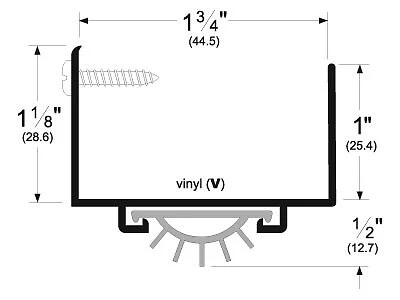 Pemko 217AV36 36" Door Shoe with Vinyl Mill Finish Aluminum Finish