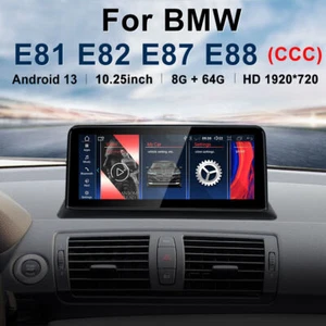 10.25" Android 13 Screen Display CarPlay Head Unit for BMW 1 Series E81 E87 CCC - Picture 1 of 12