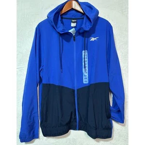 Chaqueta tejida de entrenamiento con capucha y cremallera completa REEBOK | Grande para hombre | Nueva con etiquetas - Imagen 1 de 4
