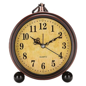 Vintage Alarm Clock 5.25" Silent Non-Ticking Table Clock Battery Operated - Picture 1 of 8