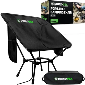 Rhino USA Portable Camping Chair (400lbs Capacity) - Small Foldable Lightweight - Picture 1 of 7