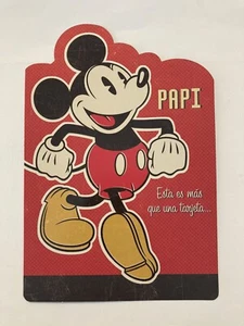 Hallmark Happy Father's Day Spanish Card “Feliz Dia Del Padre” W/ Mickey Mouse - Picture 1 of 5