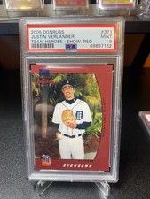 2005 Donruss Team Heroes #371, JUSTIN VERLANDER Red POP 3 RARE 🔥🔥