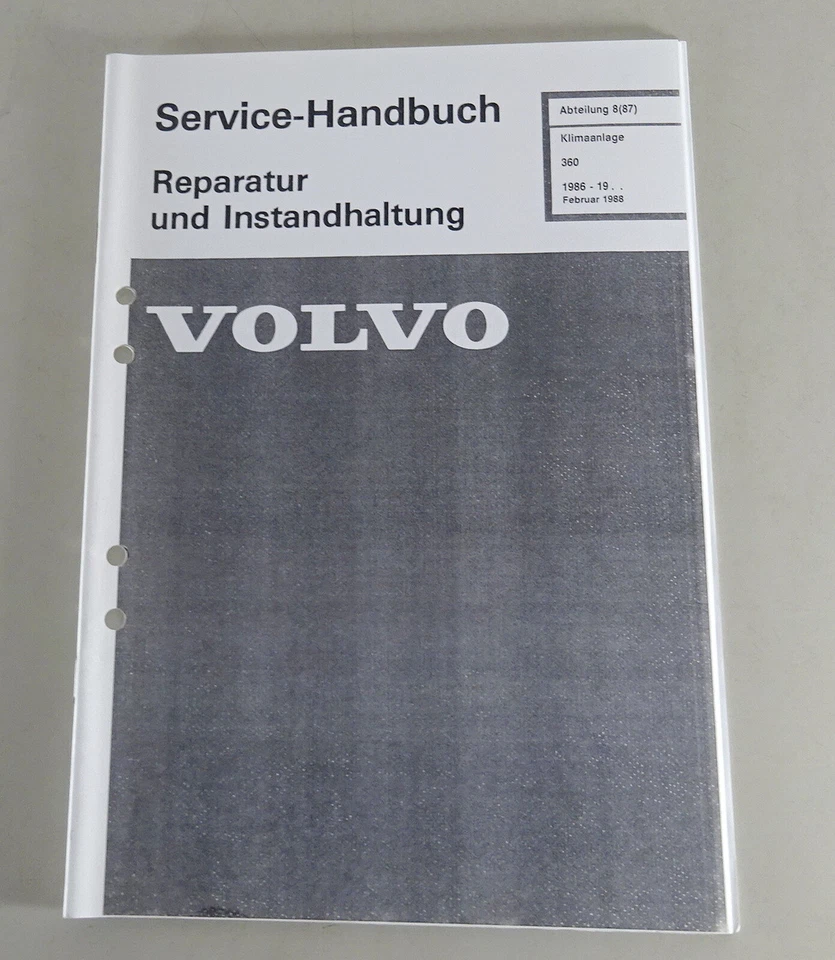 Manual de Taller Volvo 360 Aire Acondicionado - Desde 1986 Stand 02/1988 - Imagen 1 de 1