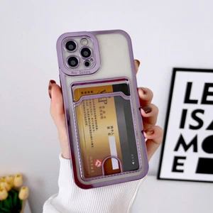 For iPhone 15 14 13 12 11 Pro Max XS XR Holder Cover Card Slot Case Shockproof - Picture 1 of 17