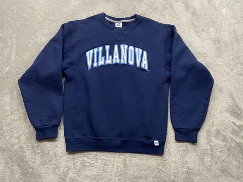 Villanova Wildcats Sweater Men's Medium Blue Sweatshirt Spell Out Stitched NCAA Cover