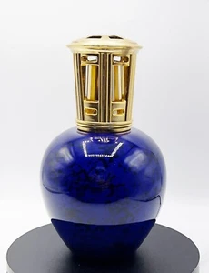 Lampada bruciatore catalitico Lamp Berger stoppino blu cobalto leopardo vetro oro maculato - Foto 1 di 7